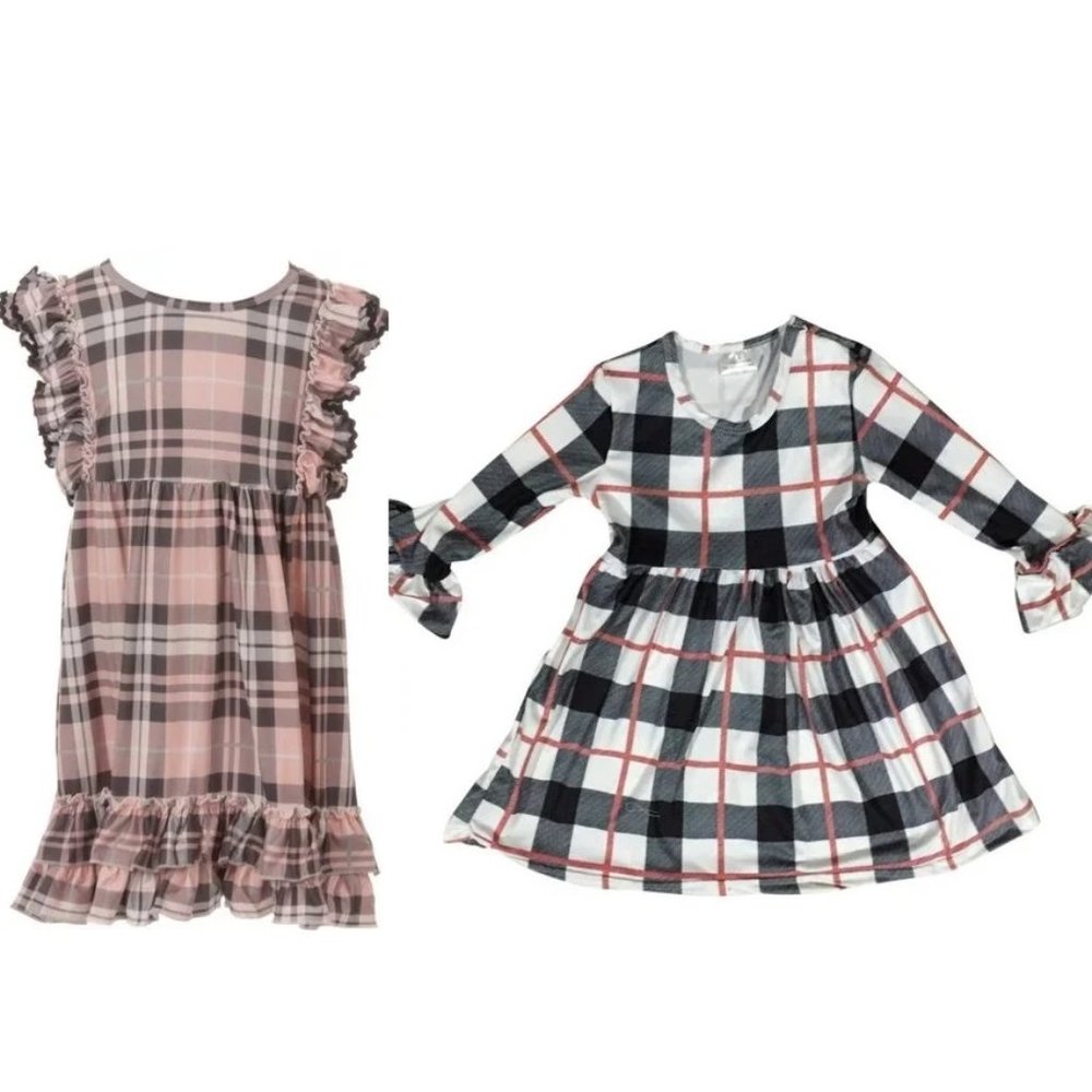 2 Pieces Little Girl Kids Ruffle Easter Birthday Party Graduation Girl Dress 2-8